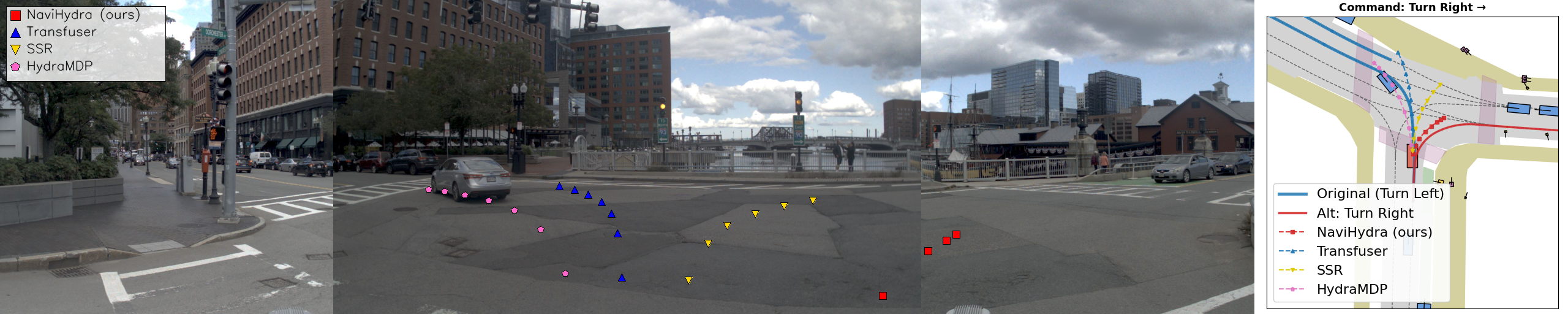 NaviHydra responds correctly to an alternative navigation command at an intersection